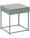 Table de chevet Elmyra 40 x 40 x 50 cm vert sauge métal