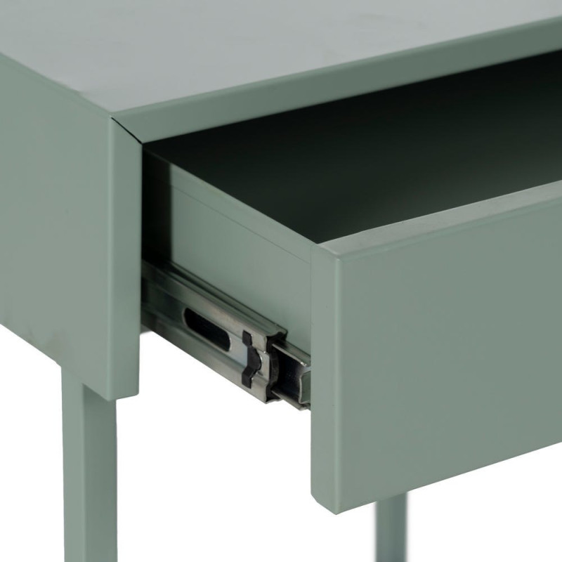 Table de chevet moderne chic 1 tiroir Métal Vert Elmyra 