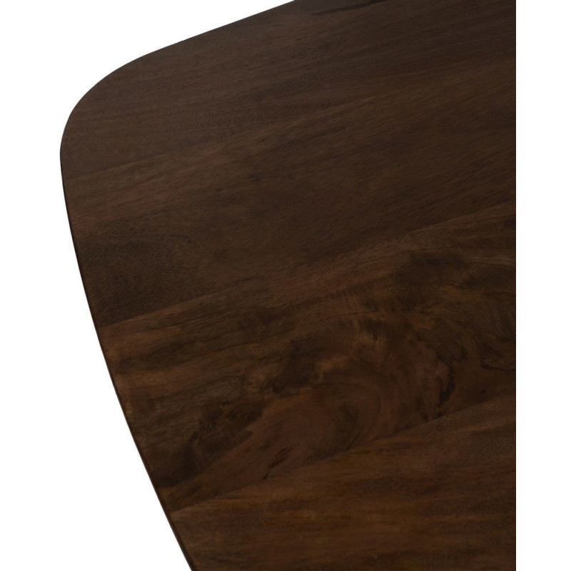 Grande Table à manger design moderne piètement sculptural Rectangulaire 6 personnes 200 cm Bois de manguier Marron Xandora 