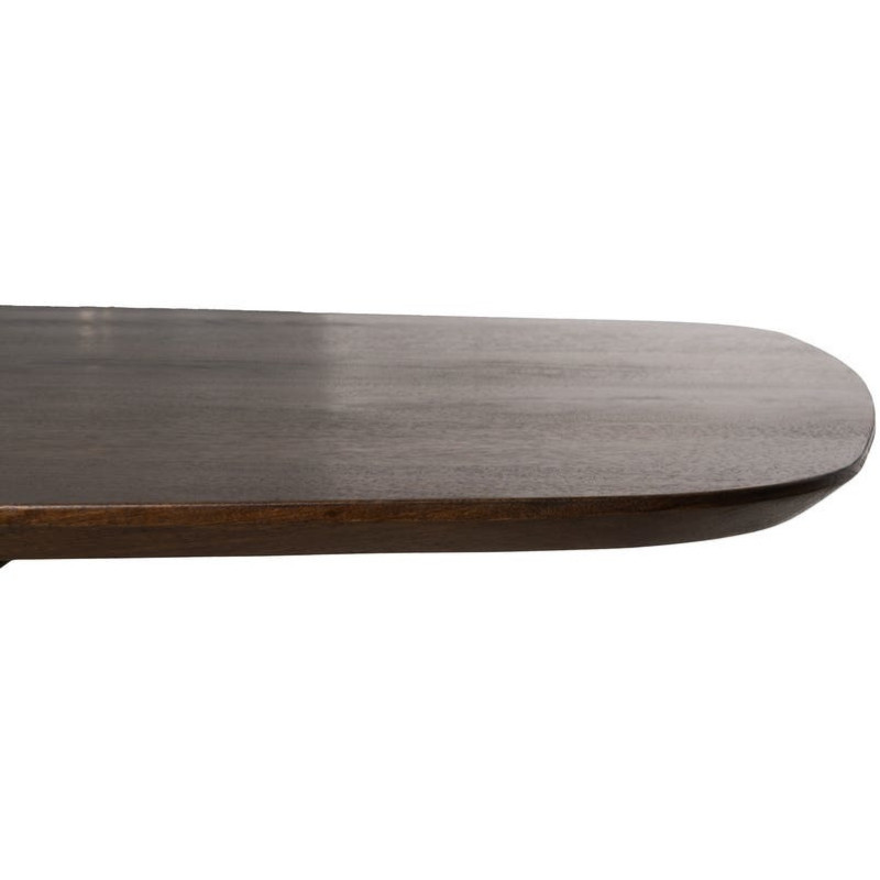 Grande Table à manger design moderne piètement sculptural Rectangulaire 6 personnes 200 cm Bois de manguier Marron Xandora 