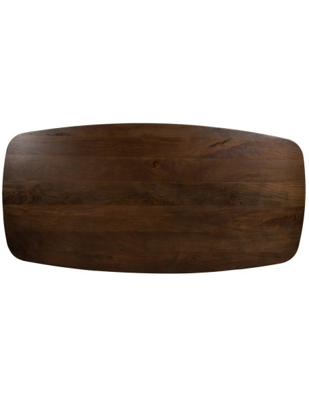 Grande Table à manger design moderne piètement sculptural Rectangulaire 6 personnes 200 cm Bois de manguier Marron Xandora 