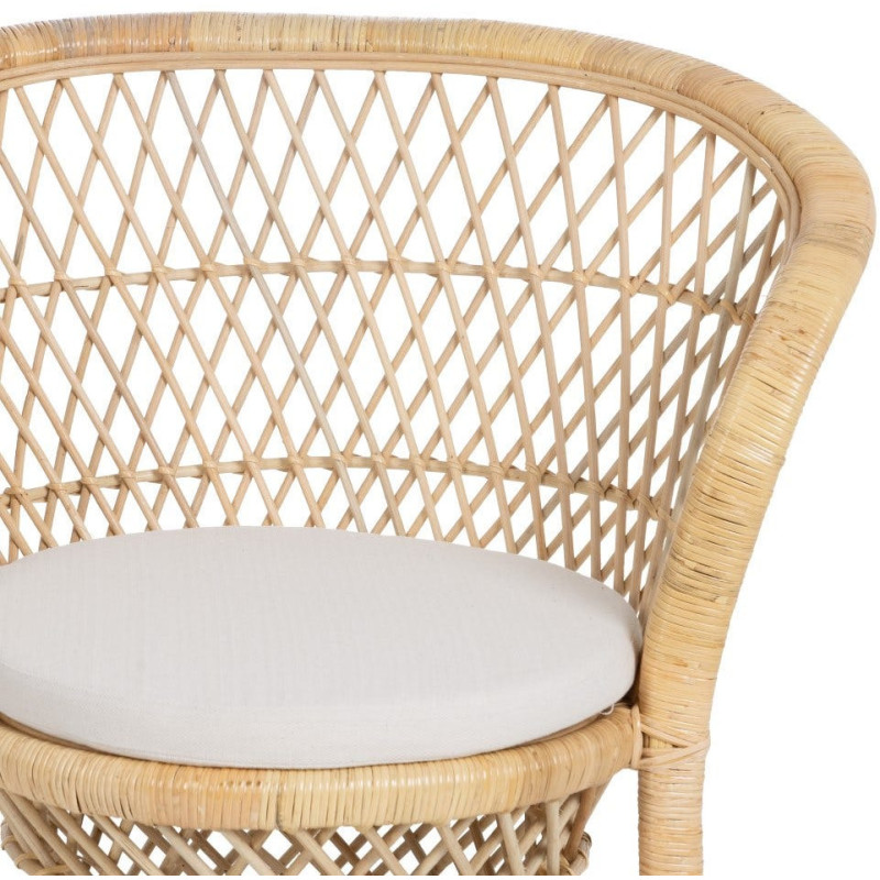 Fauteuil style bohème méditerranéen Rotin Naturel Solandro 