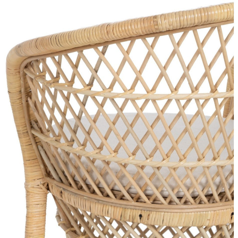 Fauteuil style bohème méditerranéen Rotin Naturel Solandro 