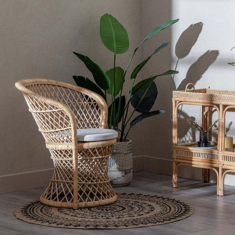 Fauteuil style bohème méditerranéen Rotin Naturel Solandro 