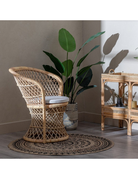 Fauteuil style bohème méditerranéen Rotin Naturel Solandro 