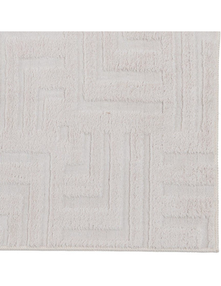 Grand Tapis relief style minimaliste Rectangulaire 160x230 Tissu Blanc écru Motif géométrique Serema 
