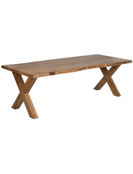 Grande Table à manger style campagne moderne Rectangulaire 8 personnes 240 cm Bois d'acacia Naturel Arvanio 