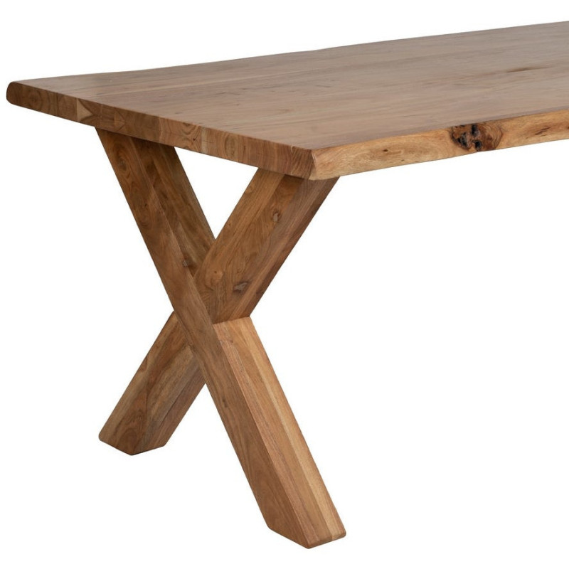Grande Table à manger style campagne moderne Rectangulaire 8 personnes 240 cm Bois d'acacia Naturel Arvanio 