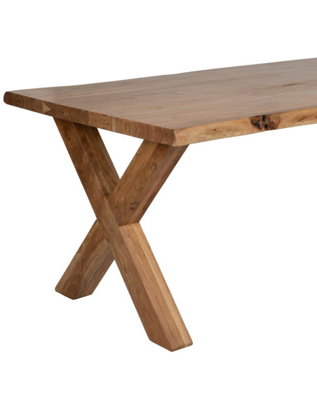 Grande Table à manger style campagne moderne Rectangulaire 8 personnes 240 cm Bois d'acacia Naturel Arvanio 