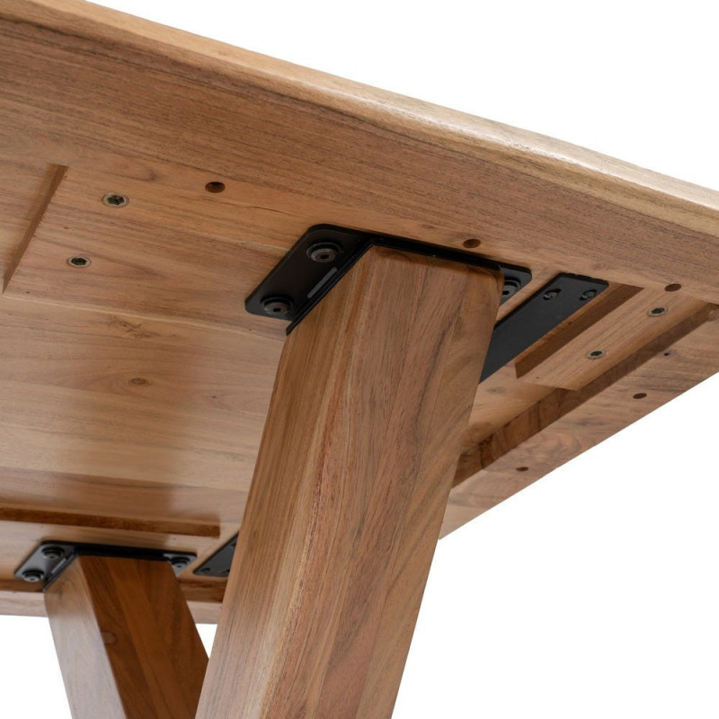 Grande Table à manger style campagne moderne Rectangulaire 8 personnes 240 cm Bois d'acacia Naturel Arvanio 