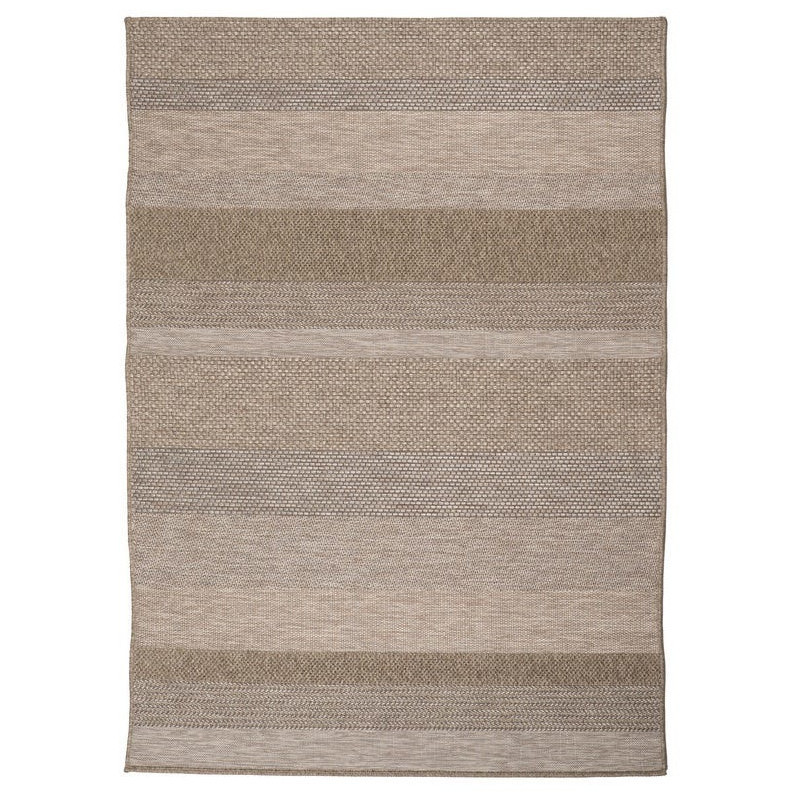 Grand Tapis moderne chic Rectangulaire 160x230 Polypropylène Naturel Beige Motif rayures Tayedo