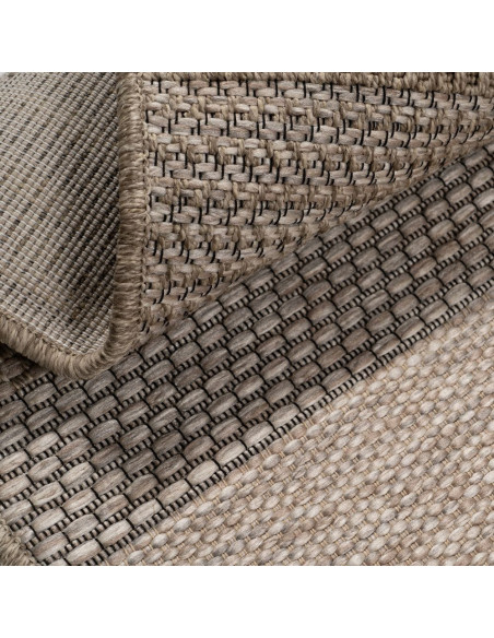 Grand Tapis moderne chic Rectangulaire 160x230 Polypropylène Naturel Beige Motif rayures Tayedo 