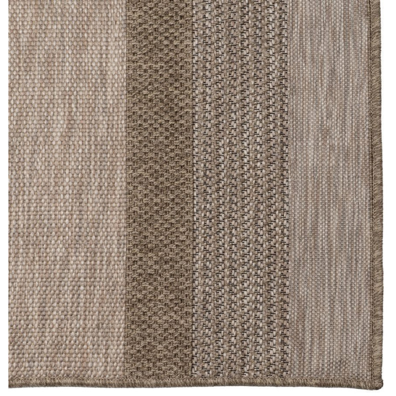 Grand Tapis moderne chic Rectangulaire 160x230 Polypropylène Naturel Beige Motif rayures Tayedo 