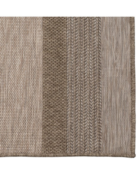 Grand Tapis moderne chic Rectangulaire 160x230 Polypropylène Naturel Beige Motif rayures Tayedo 
