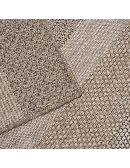 Grand Tapis moderne chic Rectangulaire 160x230 Polypropylène Naturel Beige Motif rayures Tayedo 