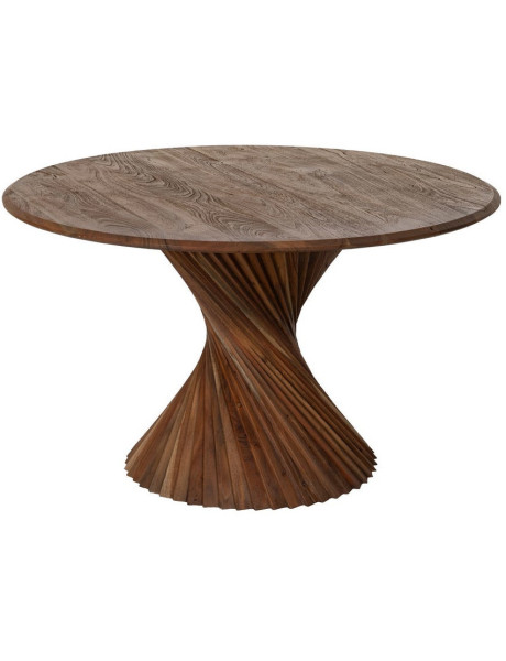 Table à manger design moderne Ronde 5 personnes 130 cm Bois d'acacia Marron Voltrania 