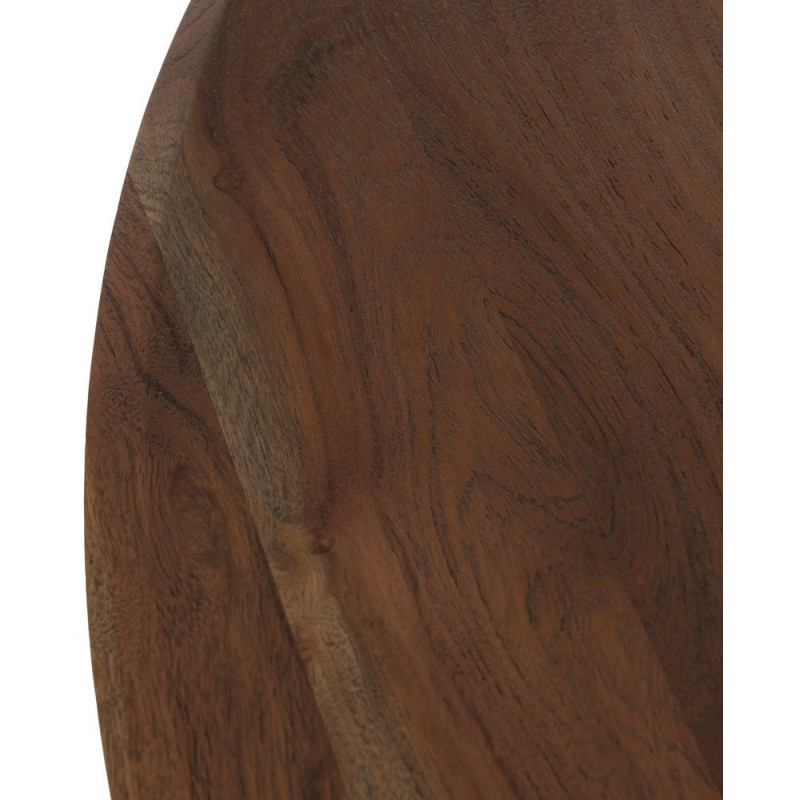 Table à manger design moderne Ronde 5 personnes 130 cm Bois d'acacia Marron Voltrania 