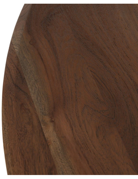 Table à manger design moderne Ronde 5 personnes 130 cm Bois d'acacia Marron Voltrania 