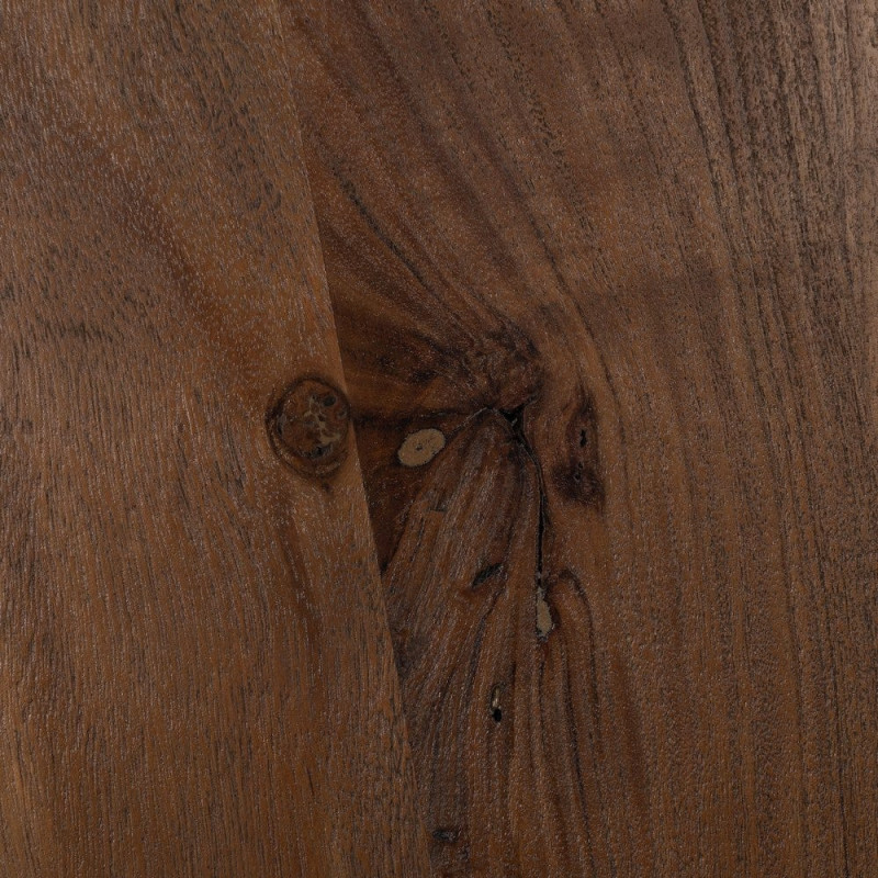 Table à manger design moderne Ronde 5 personnes 130 cm Bois d'acacia Marron Voltrania 