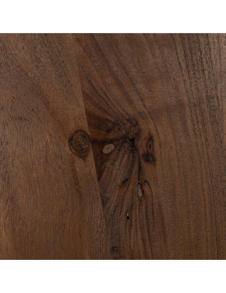 Table à manger design moderne Ronde 5 personnes 130 cm Bois d'acacia Marron Voltrania 