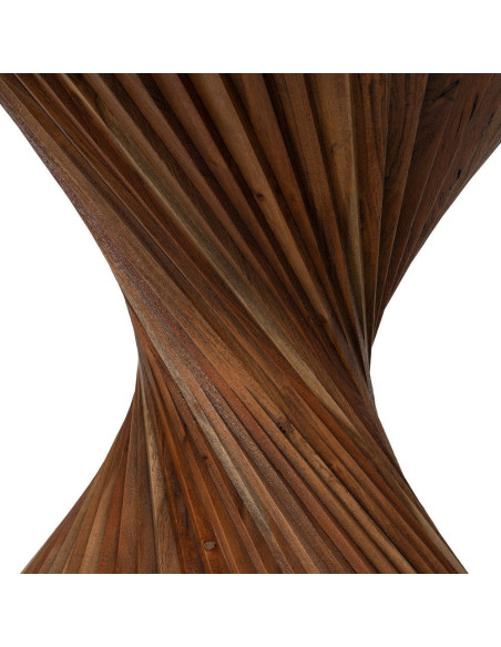 Table à manger design moderne Ronde 5 personnes 130 cm Bois d'acacia Marron Voltrania 