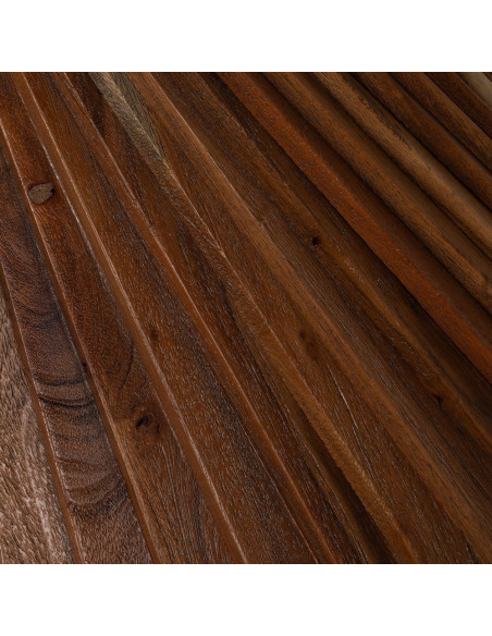 Table à manger design moderne Ronde 5 personnes 130 cm Bois d'acacia Marron Voltrania 