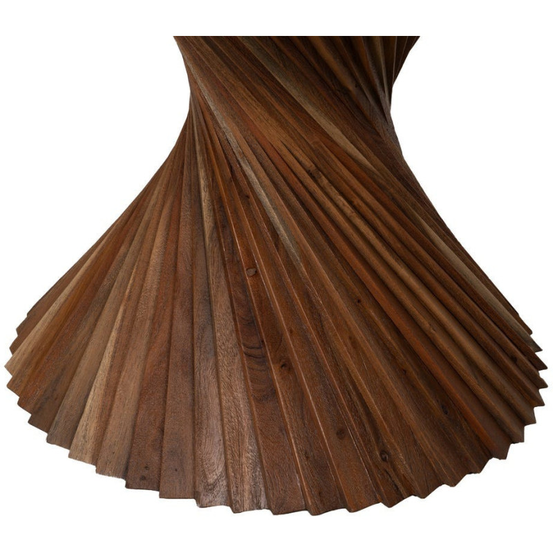 Table à manger design moderne Ronde 5 personnes 130 cm Bois d'acacia Marron Voltrania 