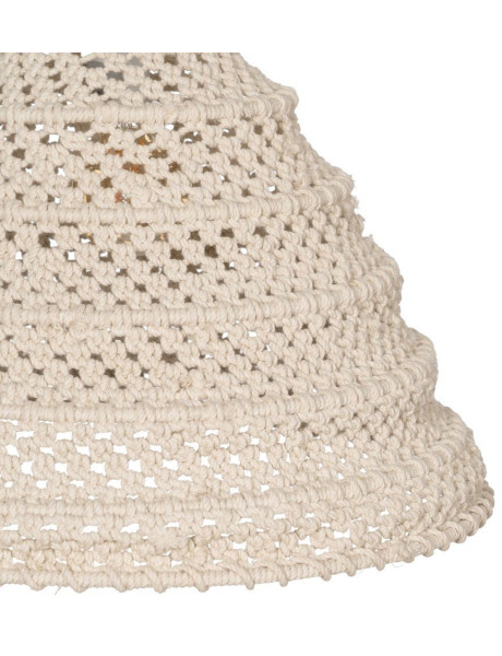Grande Suspension Macramé Bohème chic D 50 cm Coton Blanc Maravuena 