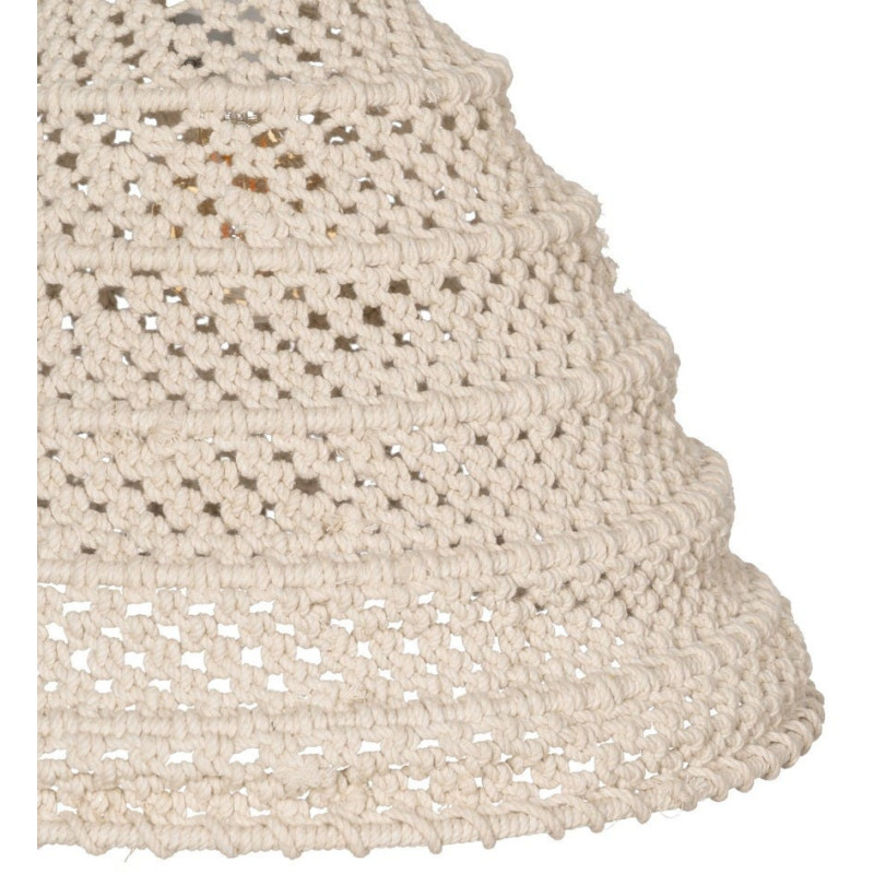 Grande Suspension Macramé Bohème chic D 50 cm Coton Blanc Maravuena 