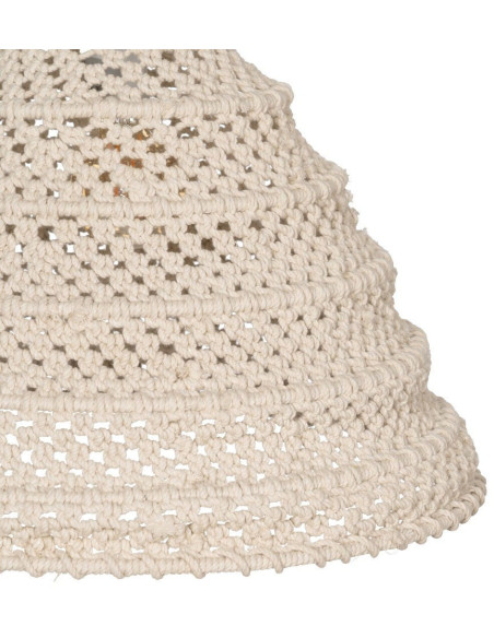 Grande Suspension Macramé Bohème chic D 50 cm Coton Blanc Maravuena 