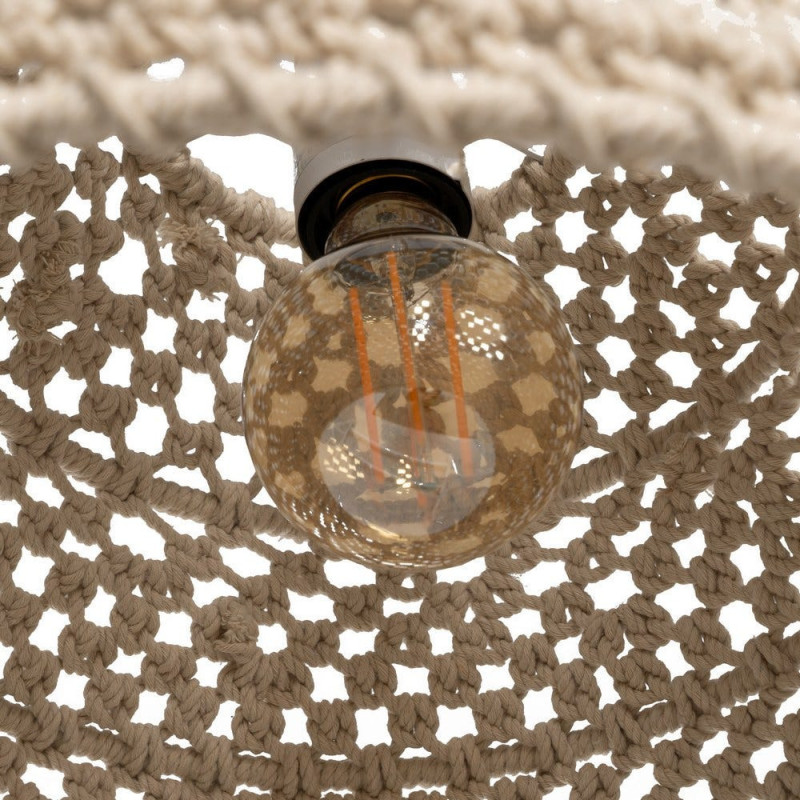 Grande Suspension Macramé Bohème chic D 50 cm Coton Blanc Maravuena 