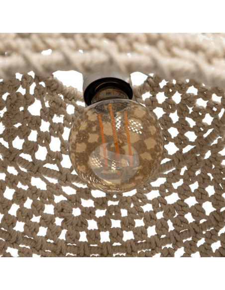 Grande Suspension Macramé Bohème chic D 50 cm Coton Blanc Maravuena 