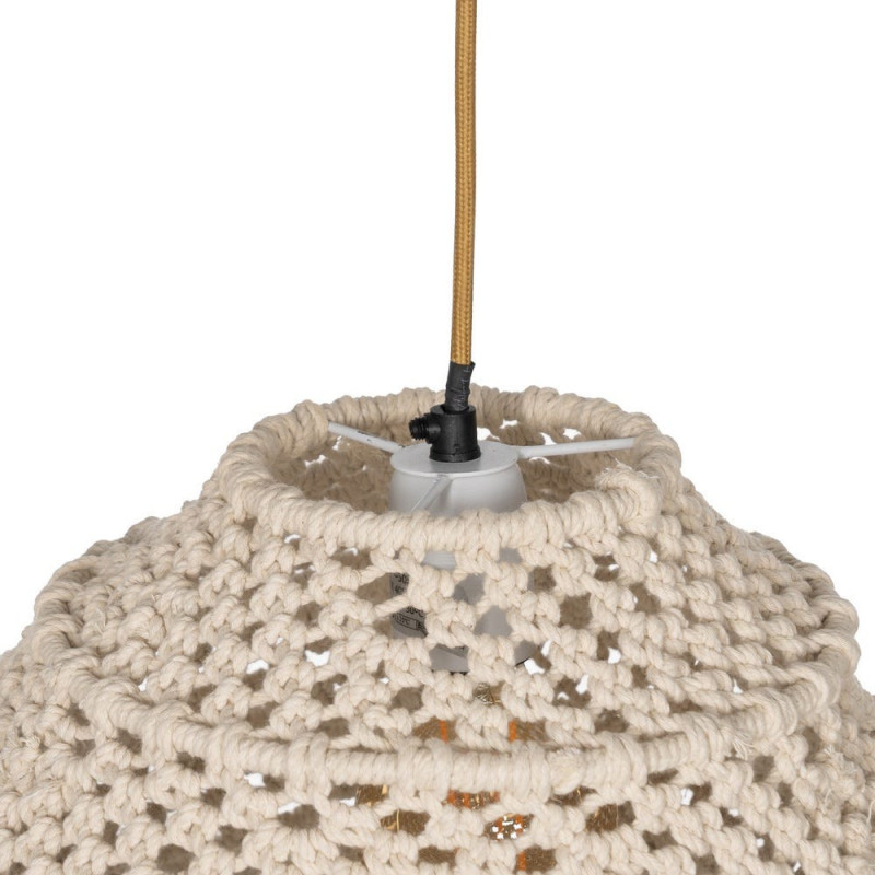 Grande Suspension Macramé Bohème chic D 50 cm Coton Blanc Maravuena 