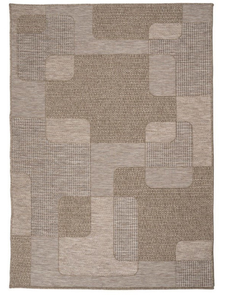 Grand Tapis moderne graphique Rectangulaire 160x230 Polypropylène Marron Vaterno