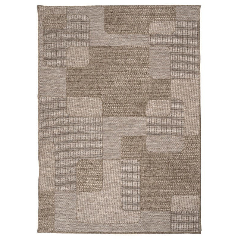 Grand Tapis moderne graphique Rectangulaire 160x230 Polypropylène Marron Vaterno