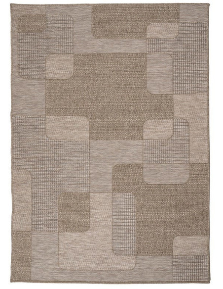 Grand Tapis moderne graphique Rectangulaire 160x230 Polypropylène Marron Vaterno