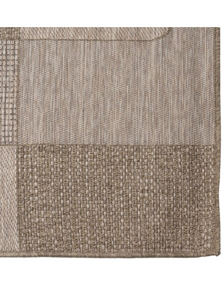 Grand Tapis moderne graphique Rectangulaire 160x230 Polypropylène Marron Vaterno 