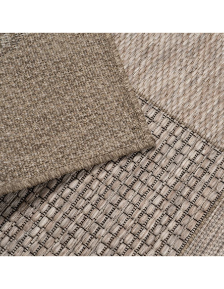 Grand Tapis moderne graphique Rectangulaire 160x230 Polypropylène Marron Vaterno 