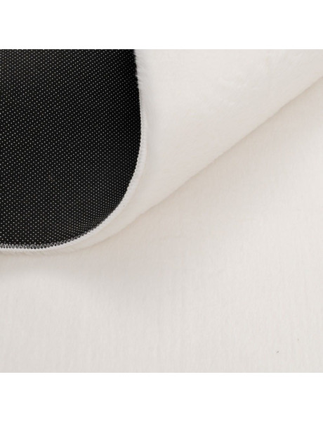 Grand Tapis style cocooning moderne Rectangulaire 160x230 Tissu Blanc Albiga 