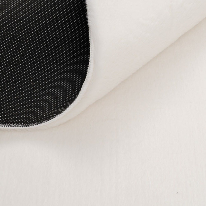 Grand Tapis style cocooning moderne Rectangulaire 160x230 Tissu Blanc Albiga 