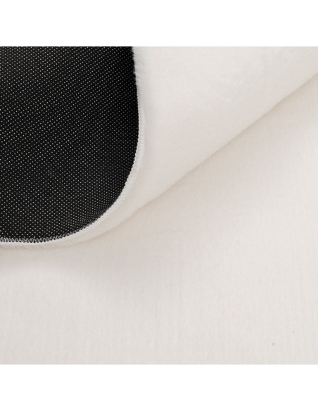 Grand Tapis style cocooning moderne Rectangulaire 160x230 Tissu Blanc Albiga 