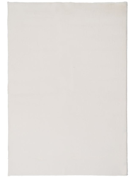 Grand Tapis style cocooning moderne Rectangulaire 160x230 Tissu Blanc Albiga