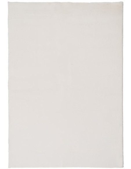 Grand Tapis style cocooning moderne Rectangulaire 160x230 Tissu Blanc Albiga