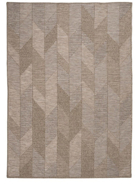 Grand Tapis moderne géométrique Rectangulaire 160x230 Polypropylène Marron Calvedo