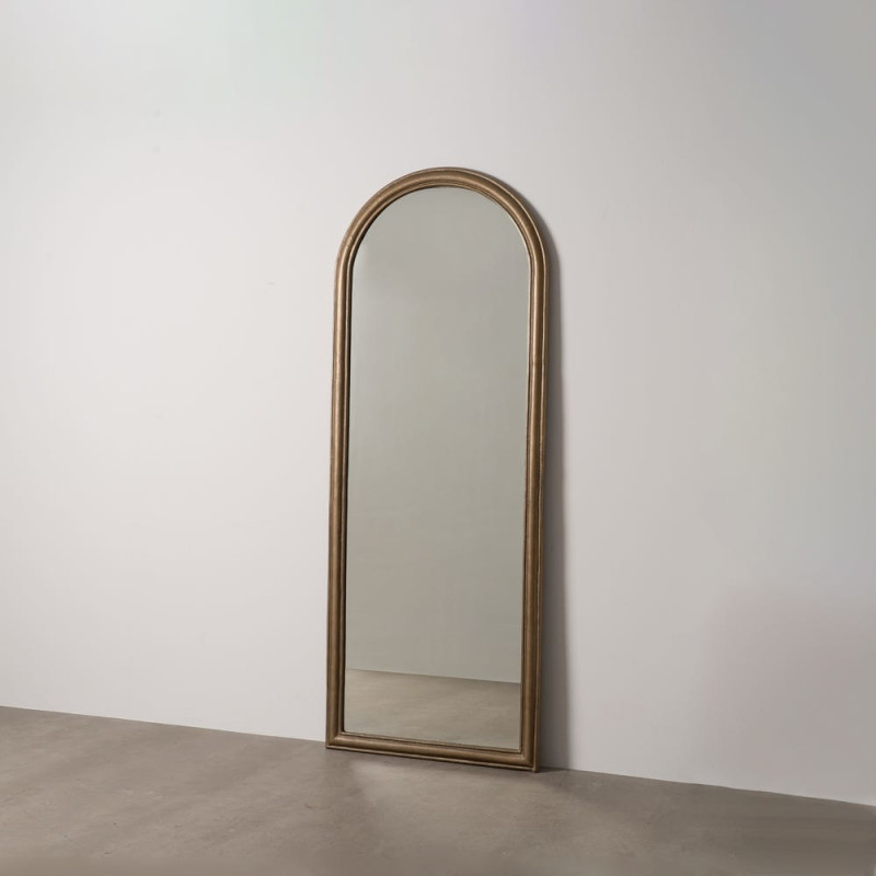 Grand Miroir mural XXL classique chic Arche 86x220 Métal Doré Arlento 