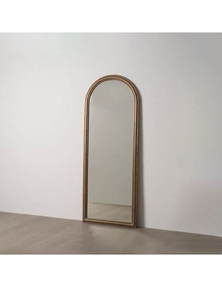 Grand Miroir mural XXL classique chic Arche 86x220 Métal Doré Arlento 