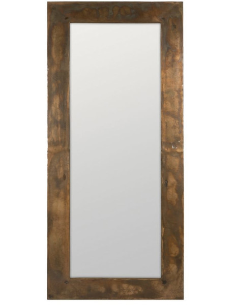 Grand Miroir mural XXL industriel chic Rectangulaire 100x220 Métal Doré Cortavio 