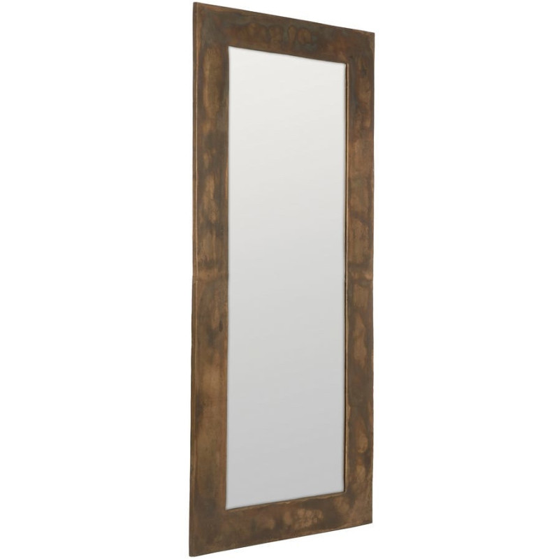 Grand Miroir mural XXL industriel chic Rectangulaire 100x220 Métal Doré Cortavio 