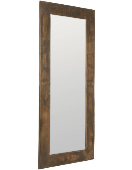 Grand Miroir mural XXL industriel chic Rectangulaire 100x220 Métal Doré Cortavio 