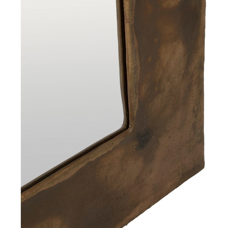 Grand Miroir mural XXL industriel chic Rectangulaire 100x220 Métal Doré Cortavio 